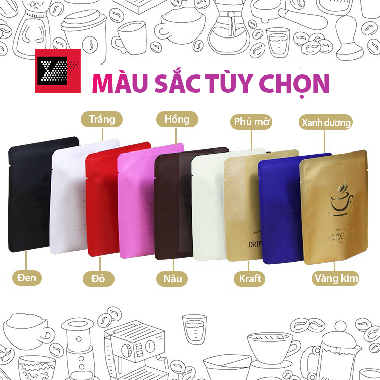 魔方侧拉链咖啡袋(带气阀)