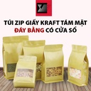 Túi zip giấy kraft tám cạnh đáy bằng có cửa sổ