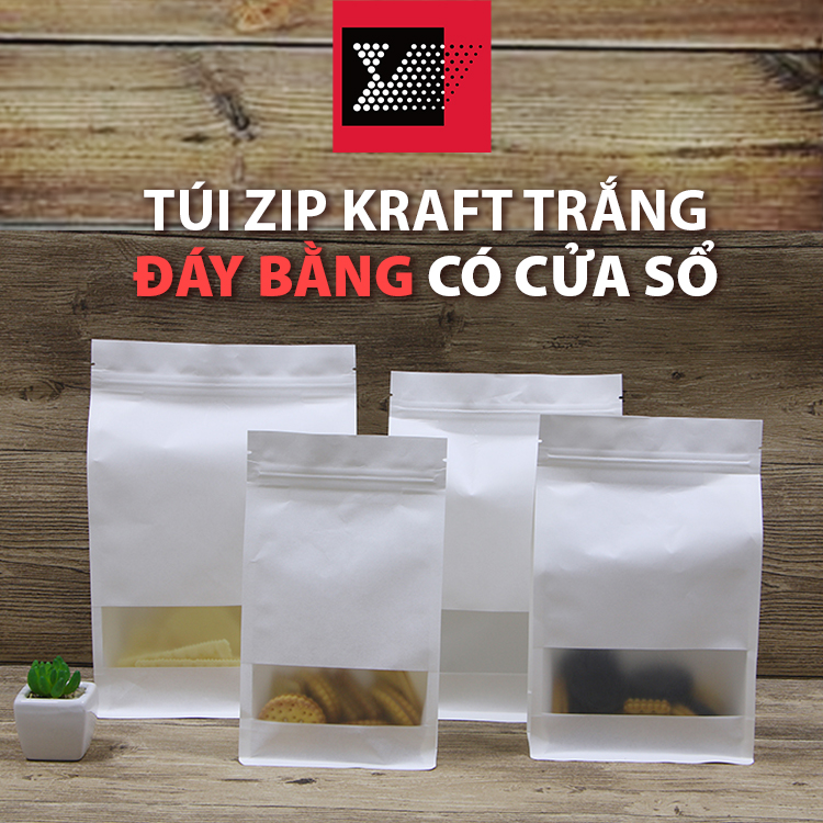 Túi zip PET trong đáy bằng