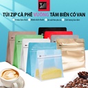 Túi zip cà phê VUÔNG tám biên đáy bằng (có van)