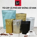 Túi zip cà phê ba biên đáy đứng (có van)