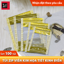 Túi zip viền kim hoạ tiết kinh điển